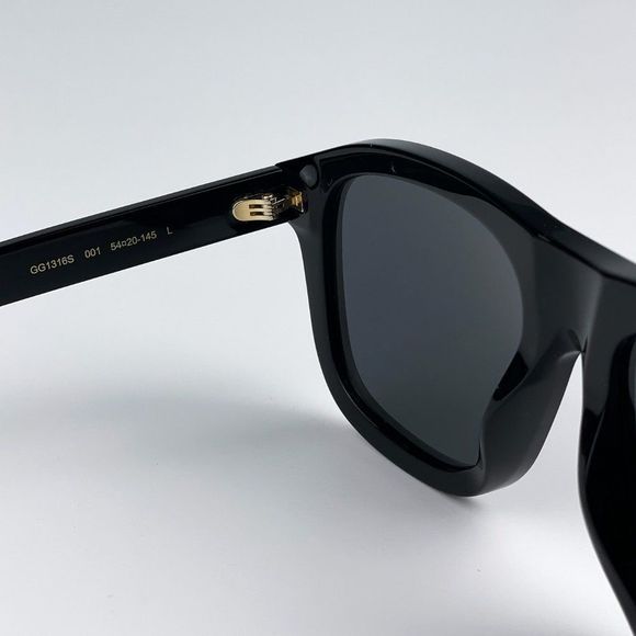 Gucci GG1316S 001 Sunglasses Black Grey Square Unisex - Picture 10 of 11
